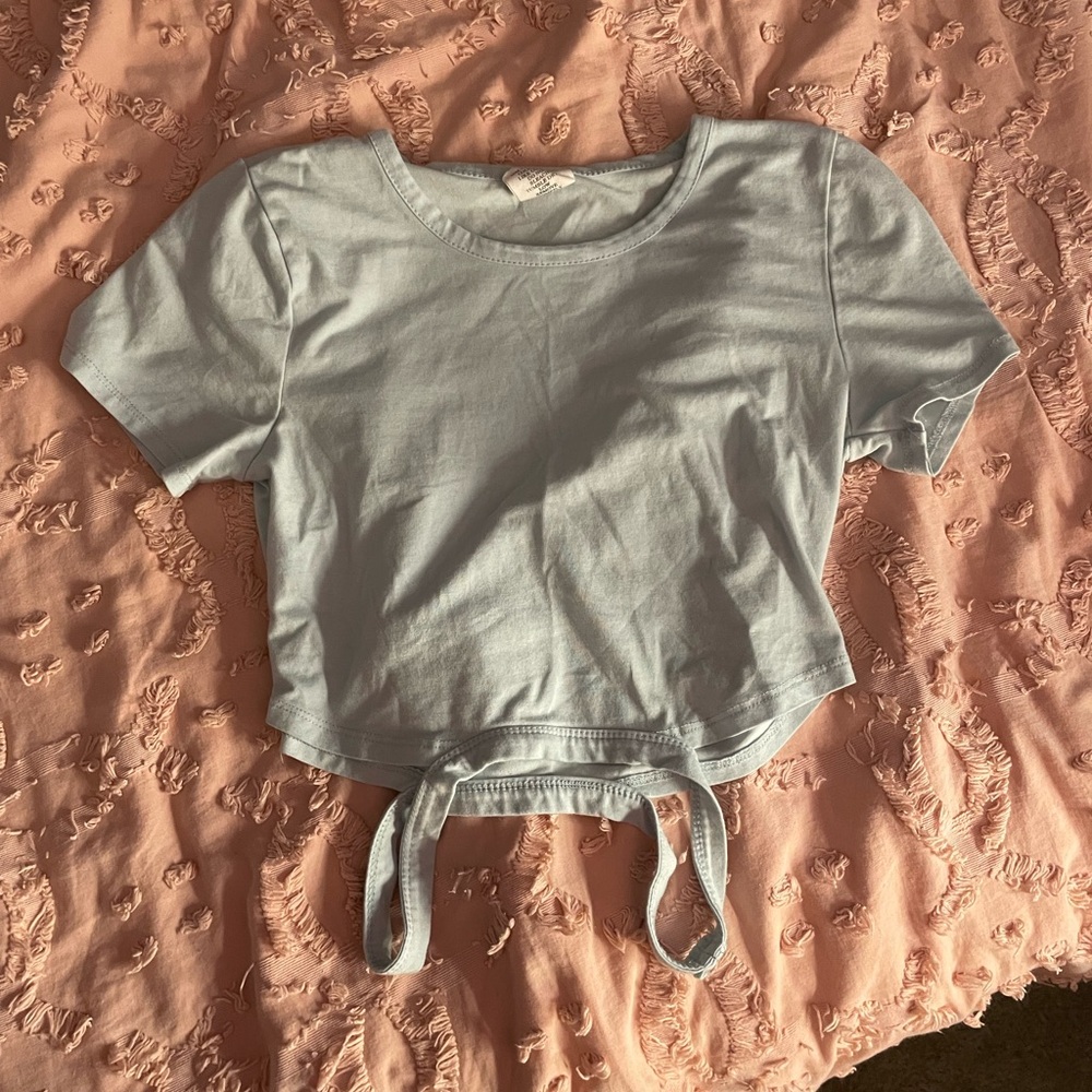 Light Blue Girls Crop Top